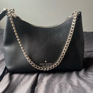 Kate Spade Zippy Pebbled Leather Convertible Shoulder /Crossbody Bag, Black